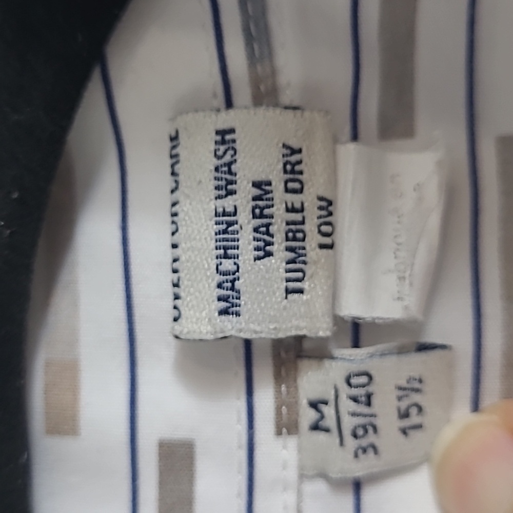 Haupt Men's White and Blue Striped Shirt Size M 39/40. 15.5 - Picture 3 of 8